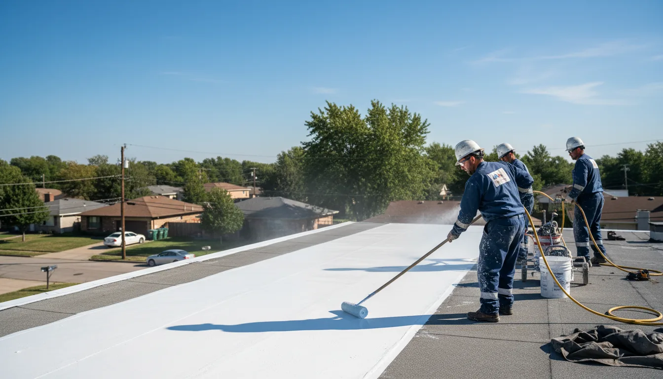 Commercial roof coating in Haslet, TX near me